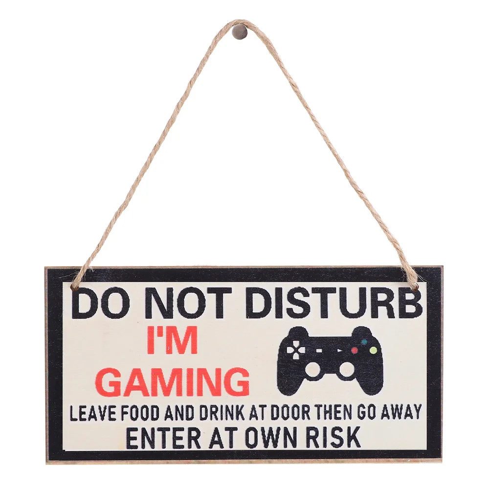 Gamer at Play" Wooden Door Sign – Disturb at Risk